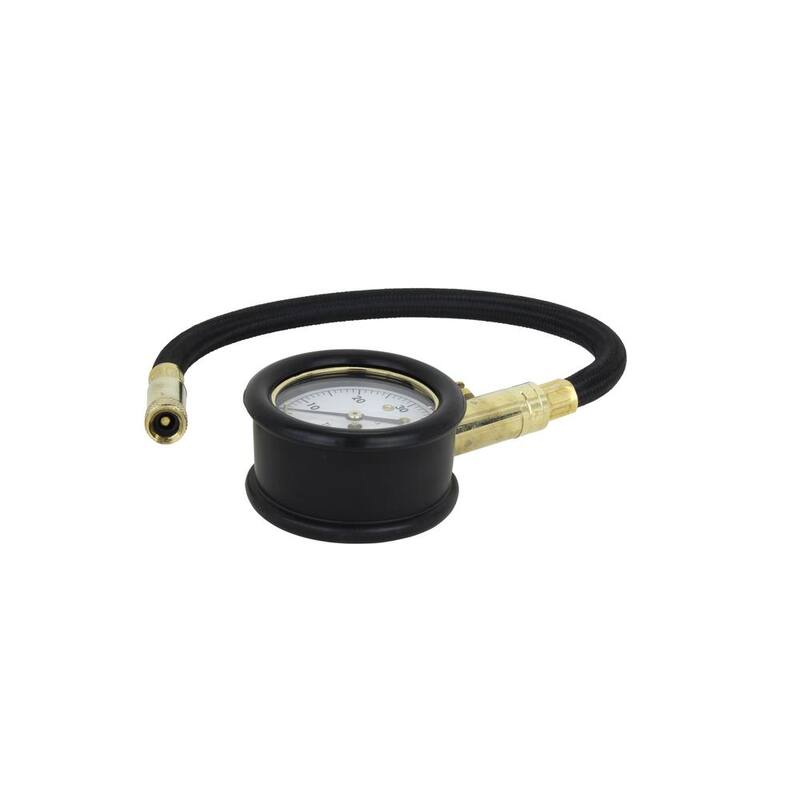 Accu-Gage Tire Pressure Gauge 11 in. Braided Air Hose Straight Air Chuck 60 PSI - RH60X