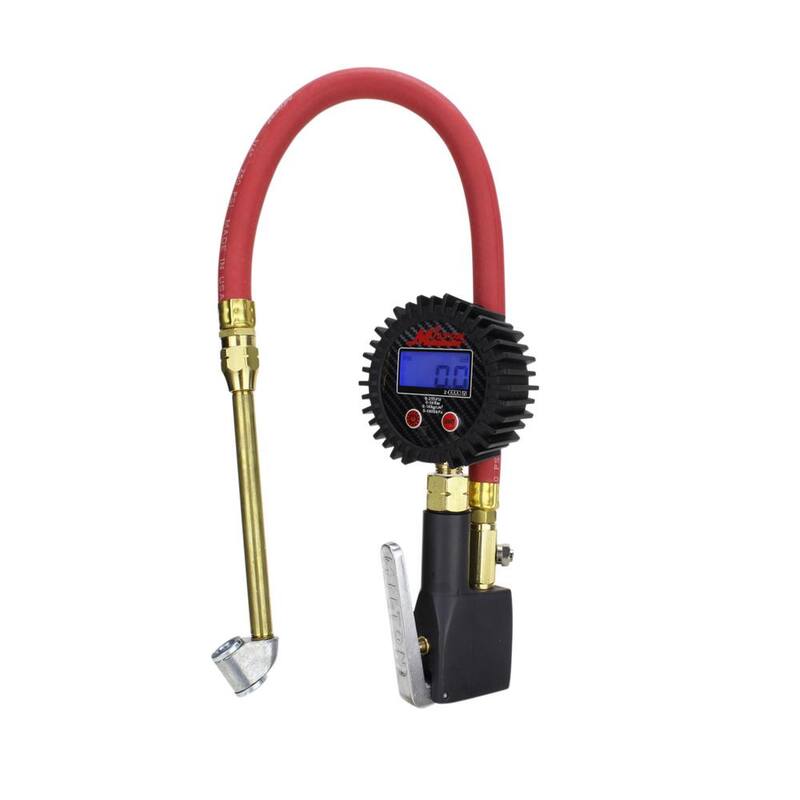 Milton Industries, Inc. Milton Dual Head Air Chuck Compact Digital Tire Inflator and Pressure Gauge 15 in. Rubber Air Hose (255 PSI) 1/4 in. NPT - S-530