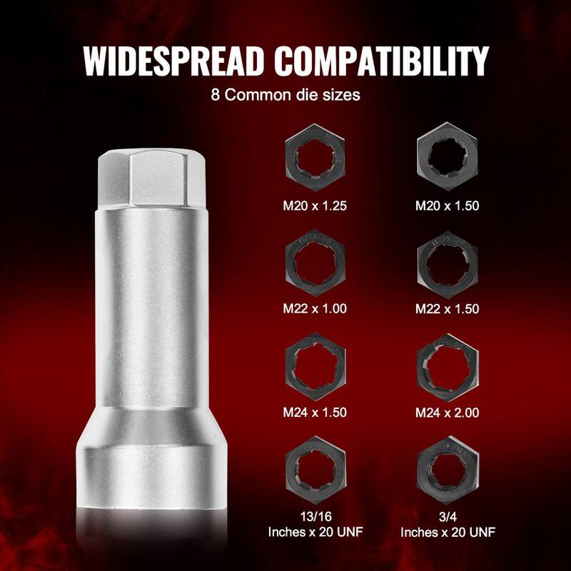 VEVOR 10-Piece Axle Spindle Thread Chaser Set, Metric M20 M22 M24 and UNF 13/16in. 3/4in. Thread Restorer Tool - LWCXTZGYZ10PYAJ0LV0