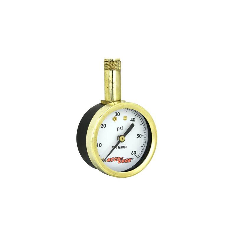 Accu-Gage Tire Pressure Gauge 11 in. Braided Air Hose Straight Foot Air Chuck 60 PSI - 60XG