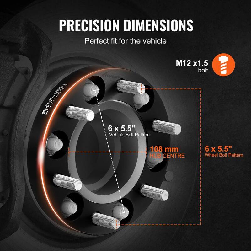 VEVOR Wheel Spacers, Wheel Adapters, 6 Lug Forged Spacer, Fit for 1979-2022 Toyota, Hummer, Lexus, Chevrolet, Honda, Black - LSSFLP1YC6X5PNQ5TV0