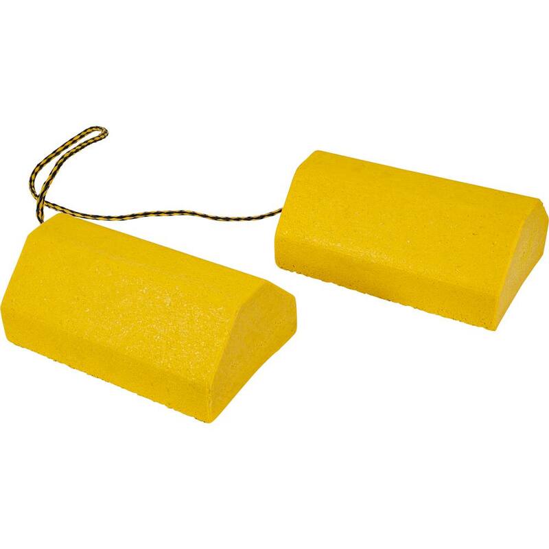 Buyers Products Composite Wheel Chock Set 9.5 in. x 6 in. x 4 in. with 32.75 in. Rope - WC9642Y