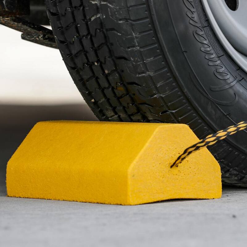 Buyers Products Composite Wheel Chock Set 9.5 in. x 6 in. x 4 in. with 32.75 in. Rope - WC9642Y