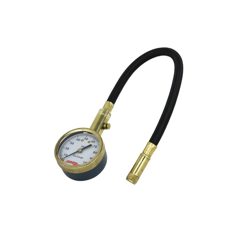 Accu-Gage Tire Pressure Gauge 11 in. Flex Air Hose Straight Foot Air Chuck 100 PSI - H100X