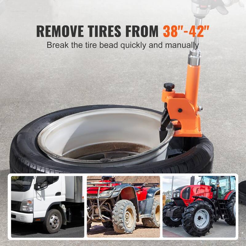 SKYSHALO Manual Tire Bead Breaker, 38 in. -42 in. Tires Changer Tool with Rubber Pad, Protect Aluminum Alloy Hubs, Easy-Operated - JQSTQPSJLHJLGPSH8V0-0716