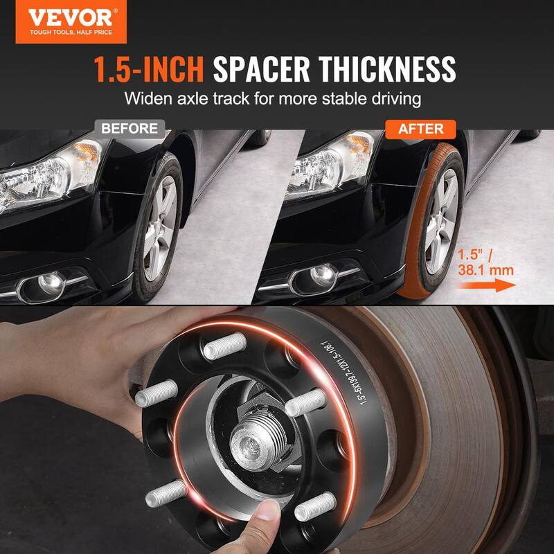 VEVOR Wheel Spacers, Wheel Adapters, 6 Lug Forged Spacer, Fit for 1996-2022 Toyota and Lexus, 4 PCS Black - LSSFLP15YC6XNE9HPV0