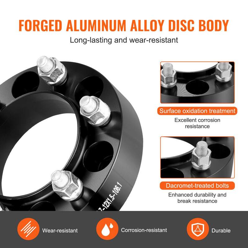 VEVOR Wheel Spacers, Wheel Adapters, 6 Lug Forged Spacer, Fit for 1996-2022 Toyota and Lexus, 4 PCS Black - LSSFLP15YC6XNE9HPV0