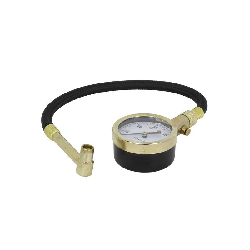 Accu-Gage 11 in. 60 PSI Tire Pressure Gauge Braided Air Hose Right Angle Air Chuck - RA60X