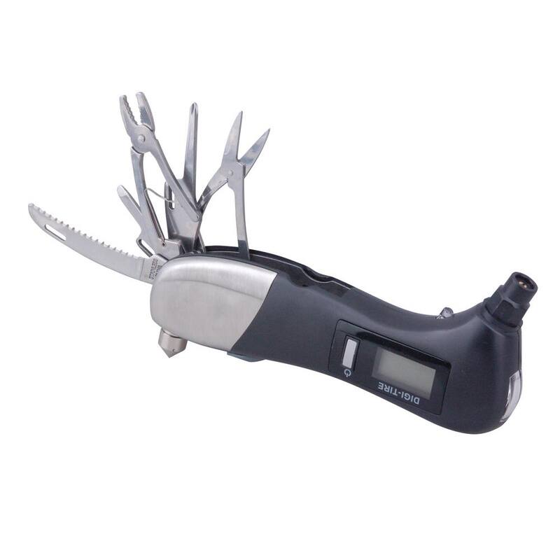 BRIDGELAND Car Emergency Tool with Digital Tire Gauge - 91001