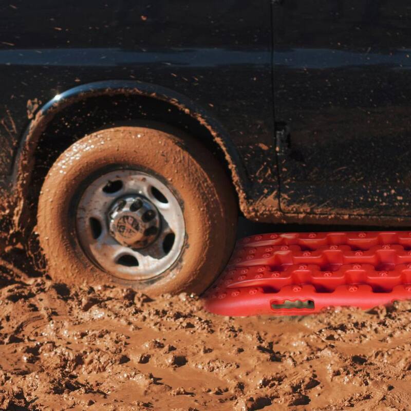 Big Red 27 in. Off-Road Traction Boards, Recovery Tracks, and Traction Mat Set: Ideal for Snow, Mud and Sand Rescue, Red - ATW2912R