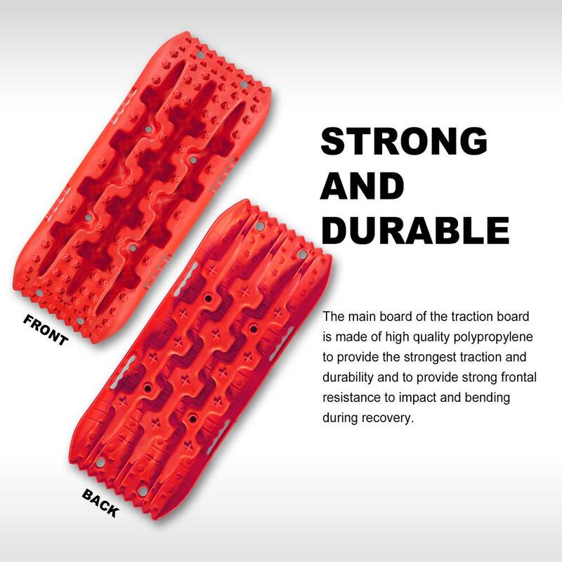 Big Red 27 in. Off-Road Traction Boards, Recovery Tracks, and Traction Mat Set: Ideal for Snow, Mud and Sand Rescue, Red - ATW2912R