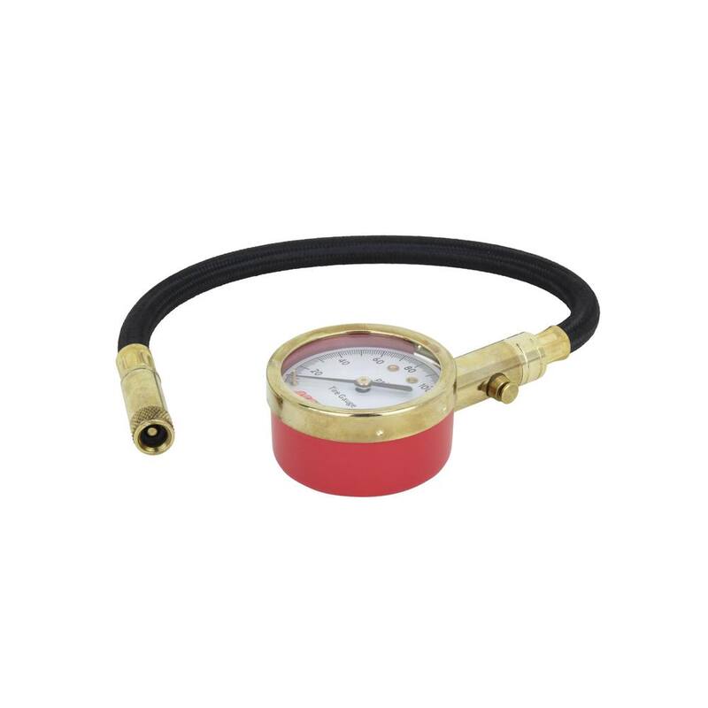 Accu-Gage Tire Pressure Gauge 11 in. Braided Air Hose Straight Air Chuck 160 PSI - H160X