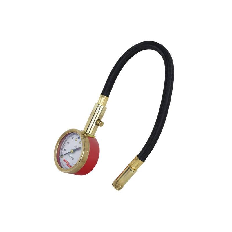 Accu-Gage Tire Pressure Gauge 11 in. Braided Air Hose Straight Air Chuck 160 PSI - H160X
