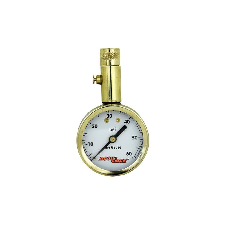Accu-Gage Tire Pressure Gauge 11 in. Braided Air Hose Straight Air Chuck 60 PSI - S60X