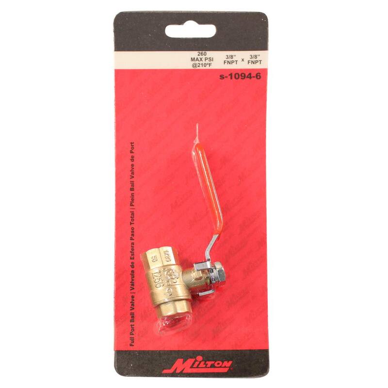 Milton Industries, Inc. 3/8 in. x 3/8 in. FNPT Full Port Ball Valve - S-1094-6