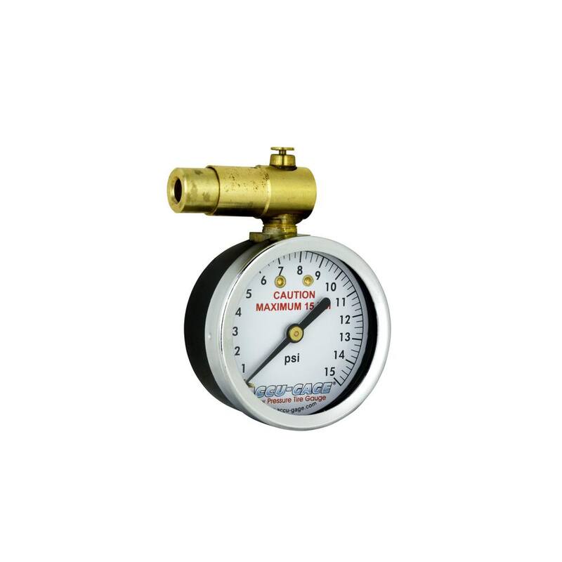 Accu-Gage Bike Tire Pressure Gauge Presta Valve with Bleeder Valve 15 PSI - PR15BX