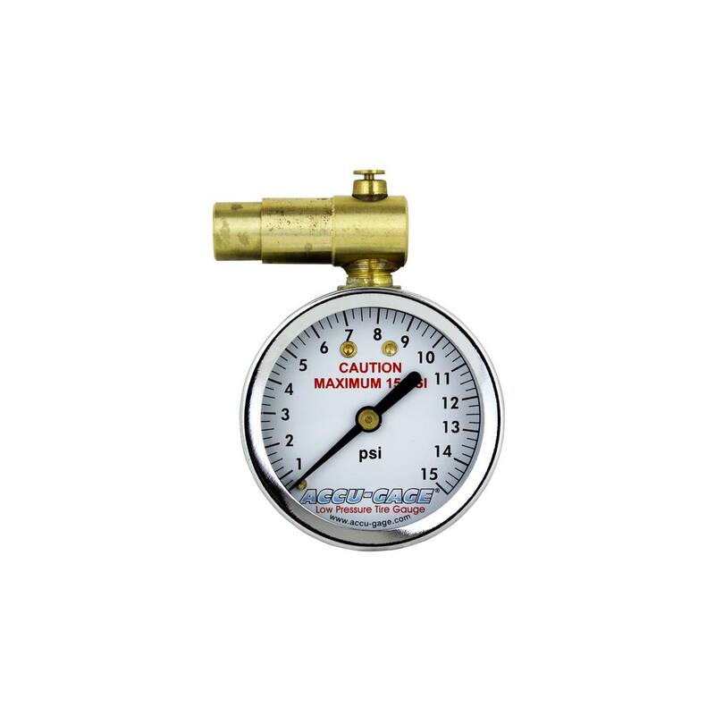 Accu-Gage Bike Tire Pressure Gauge Presta Valve with Bleeder Valve 15 PSI - PR15BX