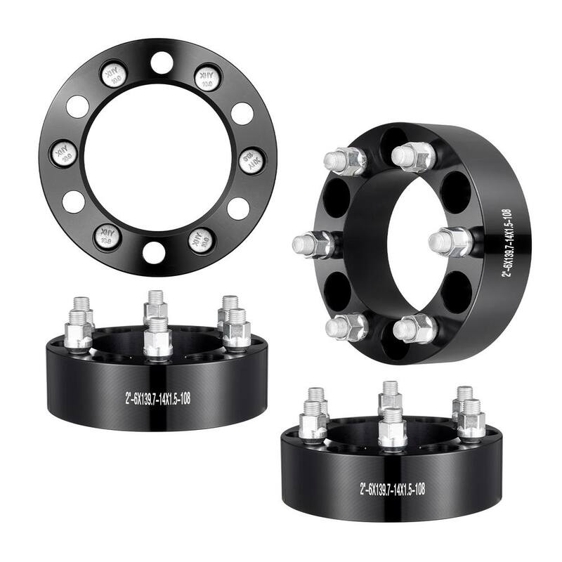 VEVOR 2 in. 6 in. x 5.5 in. Wheel Spacers Wheel Adapters 6 Lug Forged Spacer 4 pcs Black - LSSFLP2YC6X5L87F5V0