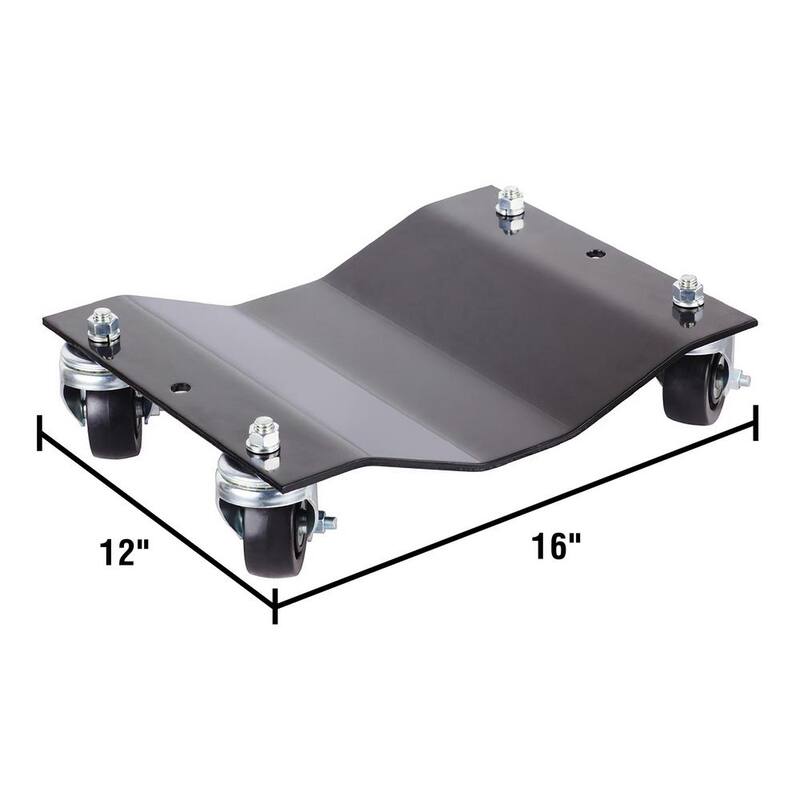 Unbranded Premium Wheel Dollies - Set of 2 Solid Steel Tire Skates with 3 in. Swivel Casters - 1500 lbs. Capacity (Black) - 121168YRZ