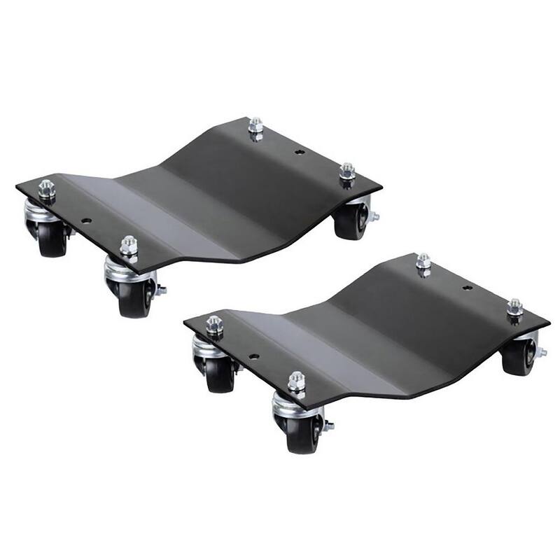 Unbranded Premium Wheel Dollies - Set of 2 Solid Steel Tire Skates with 3 in. Swivel Casters - 1500 lbs. Capacity (Black) - 121168YRZ