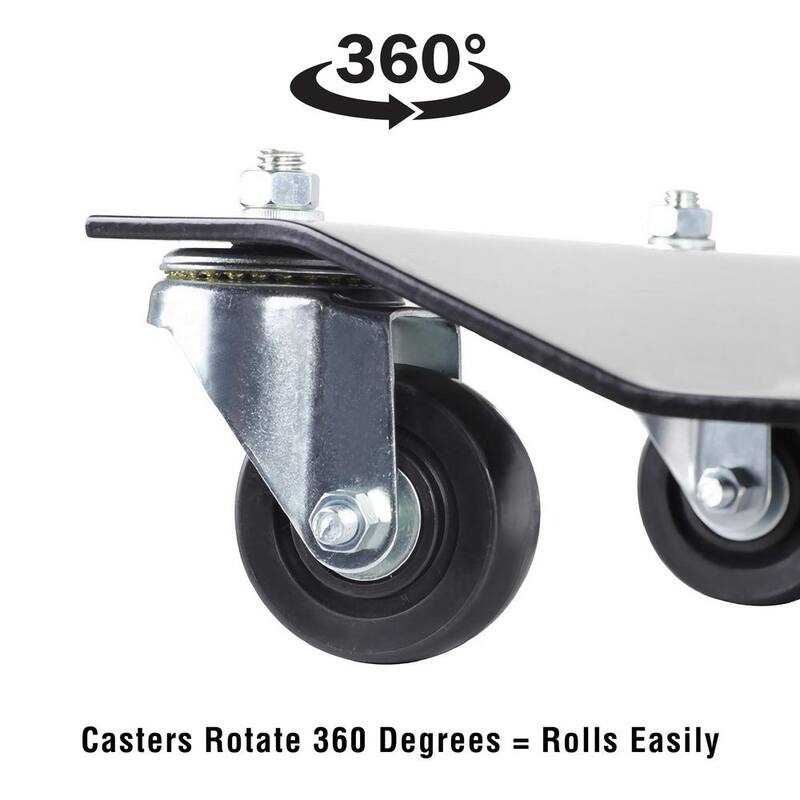 Unbranded Premium Wheel Dollies - Set of 2 Solid Steel Tire Skates with 3 in. Swivel Casters - 1500 lbs. Capacity (Black) - 121168YRZ