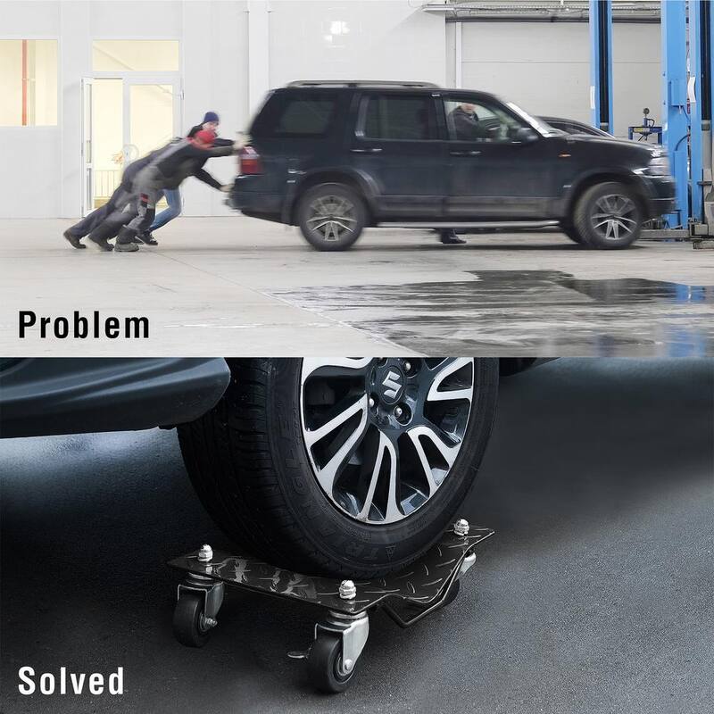Unbranded Premium Wheel Dollies - Set of 2 Solid Steel Tire Skates with 3 in. Swivel Casters - 1500 lbs. Capacity (Black) - 121168YRZ