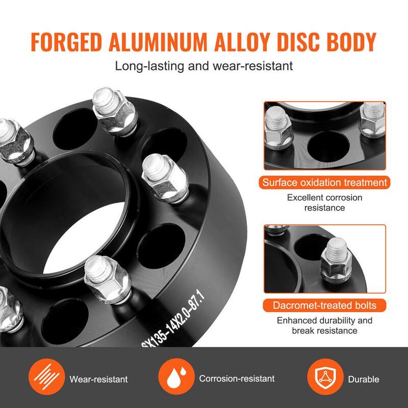 VEVOR Wheel Spacers, Wheel Adapters, 6 Lug Forged Spacer, Fit for Ford Expedition, F150, Lincoln Navigator, 4 PCS Black - LSSFLP2YC6X5CPXDCV0
