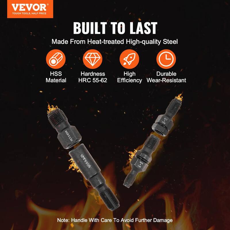 VEVOR 7-Piece Thread Chaser Set, Metric Thread Restorer Tool M10 M12 M14 M18 M20 M22, Rethreading Tool Kit with Storage Case - LWCXTZGZ7PCSPRU06V0