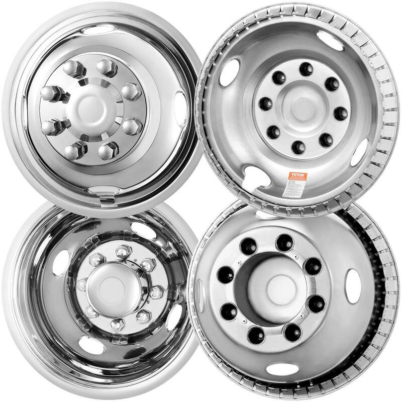 VEVOR 16-inch Wheel Simulators, 304 Stainless Steel Wheel Simulator Kit with Mirror Polished Finish, Ford F350 (1974-1998) - CLMNQ16YC4PCQWZ22V0-0816