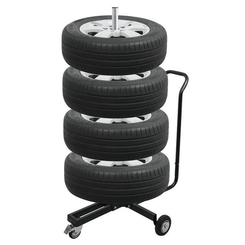 GarageMate Tire Stand Dolly with Handle and Wheels 220 lbs. Capacity (Fits 13 in.-18 in. Rims) - 5372