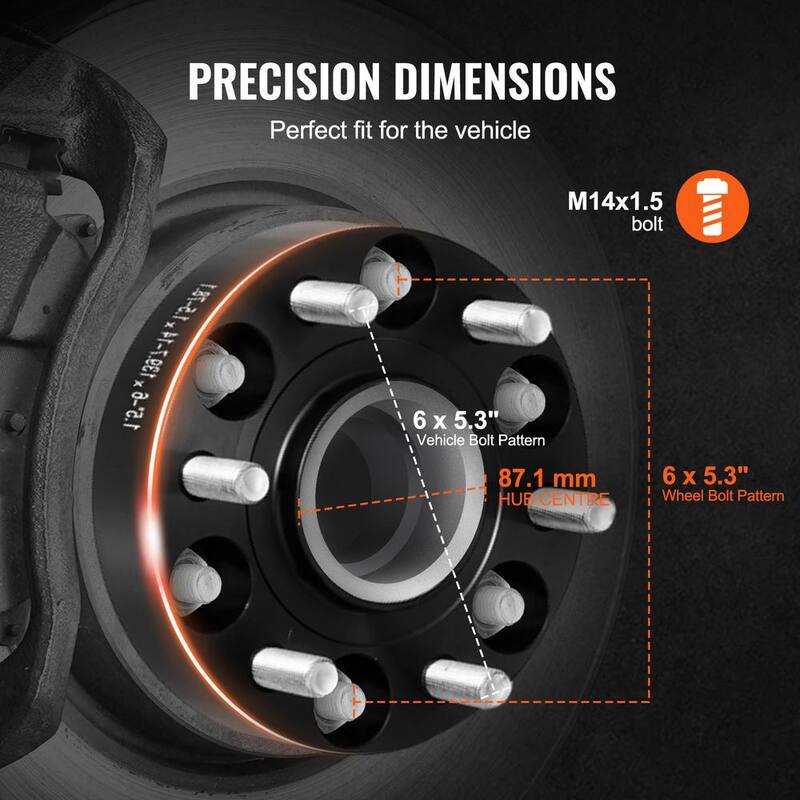 VEVOR Wheel Spacers, Wheel Adapters, 6 Lug Forged Spacer, Fit for Ford F150, Expedition, Lobo, Navigator, 4 PCS Black - LSSFLP15YC6X1GP2WV0