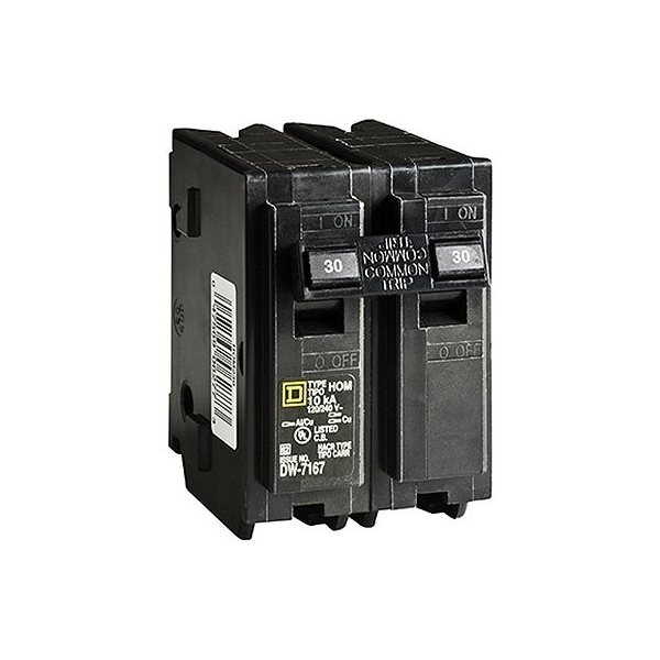 Square D Circuit Breaker, HOM Series, 30A, 2 Pole, 120/240V AC, 10kA - HOM230C