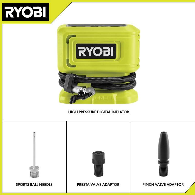 RYOBI ONE+ 18V Cordless High Pressure Inflator (Tool Only) - PCL001B