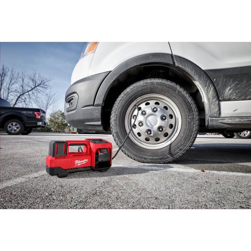 Milwaukee M18 18-Volt Lithium-Ion Cordless Inflator with Two 5.0ah and Charger - 48-59-1852B-2848-20
