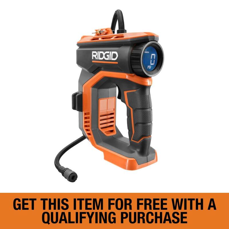 RIDGID 18V Cordless Portable Inflator (Tool Only) - R87044
