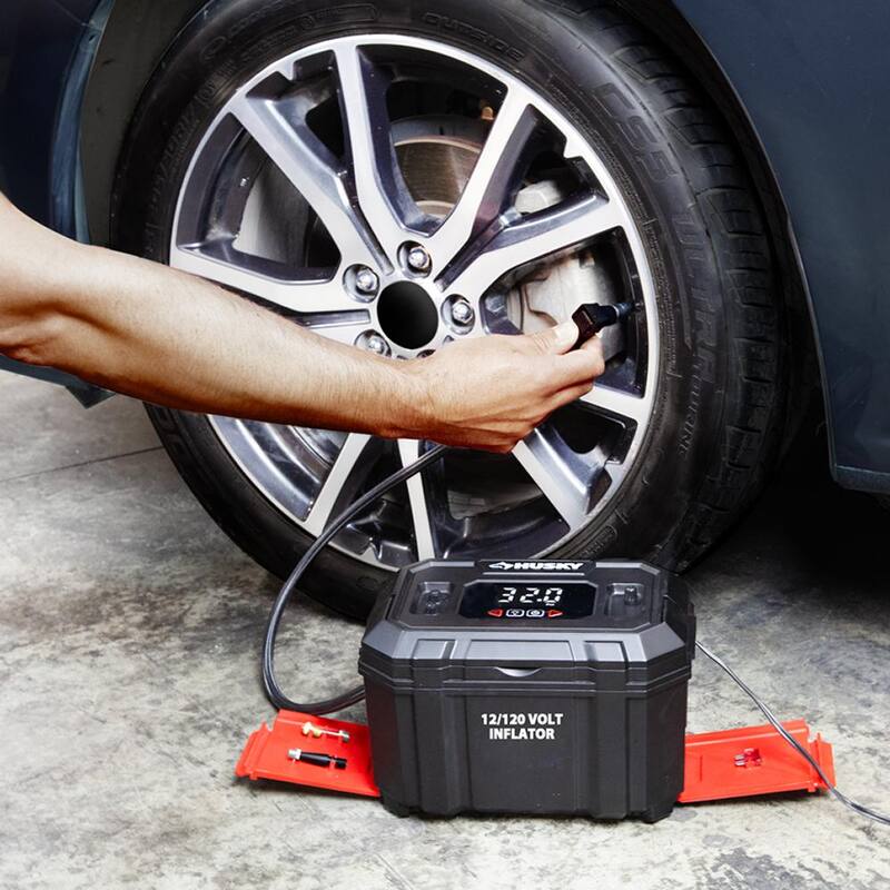 Husky 12-Volt/120-Volt Home & Auto Tire Inflator - H12120N