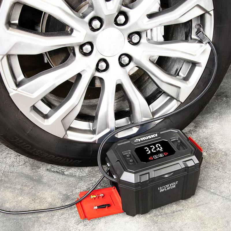 Husky 12-Volt/120-Volt Home & Auto Tire Inflator - H12120N
