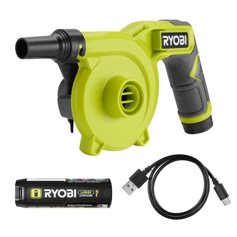 RYOBI USB Lithium Cordless High Volume Inflator Kit with USB Lithium 2.0 Ah Battery and Charging Cable - FVIF61K