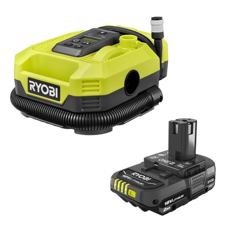 RYOBI ONE+ 18V Cordless Dual Function Inflator/Deflator with 2.0 Ah Lithium-Ion Battery - PCL031B-PBP006