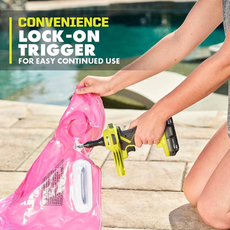RYOBI ONE+ 18V High Volume Inflator Kit with 2.0Ah Battery and Charger - PCL016K1