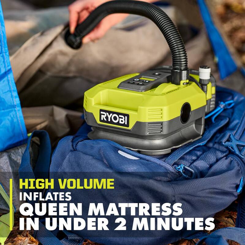 RYOBI ONE+ 18V Dual Function Inflator Kit with 2.0Ah Battery and Charger - PCL031K1