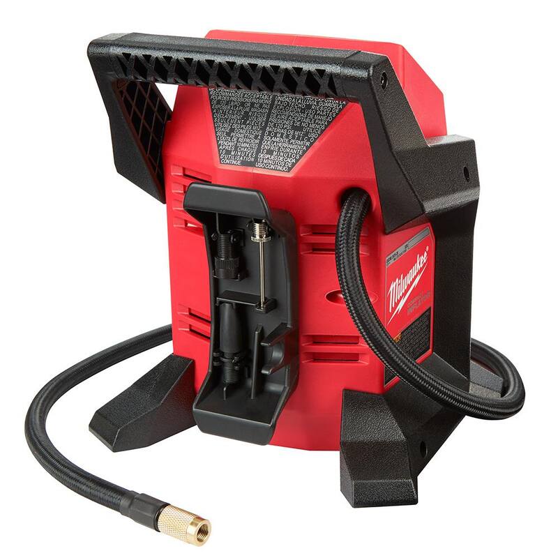 Milwaukee M12 12-Volt Electric Portable Inflator (Tool-Only) with M12 12-Volt Lithium-Ion 2.0 Ah Compact Battery Pack - 2475-20–48-11-2420