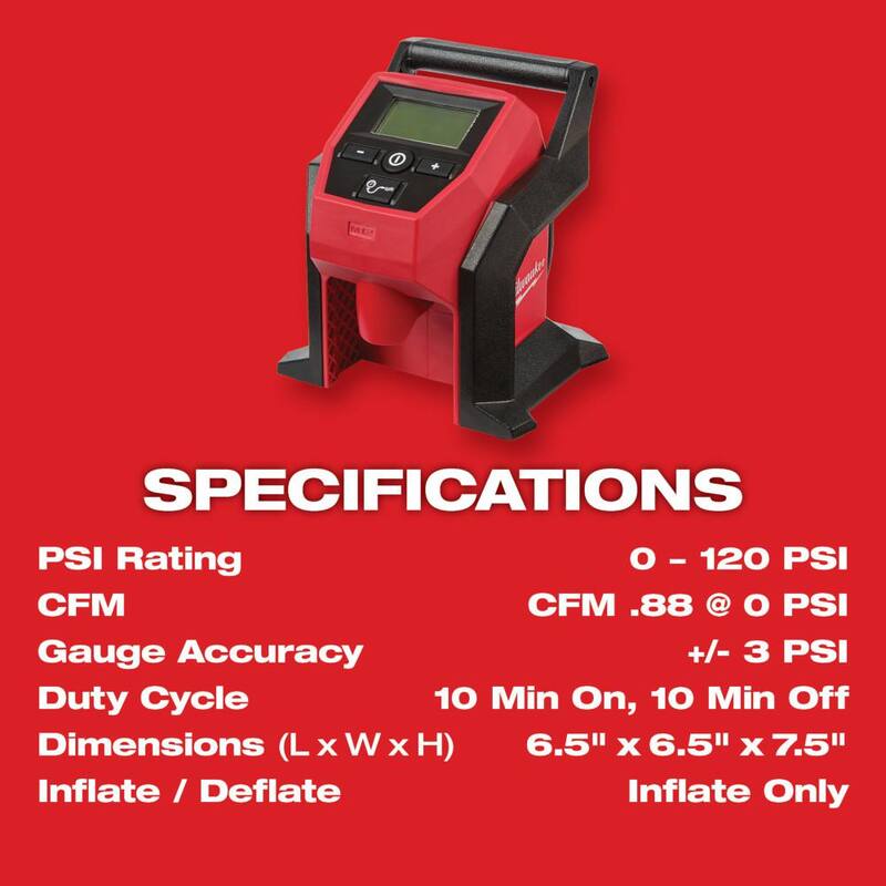 Milwaukee M12 12-Volt Electric Portable Inflator (Tool-Only) with M12 12-Volt Lithium-Ion 2.0 Ah Compact Battery Pack - 2475-20–48-11-2420