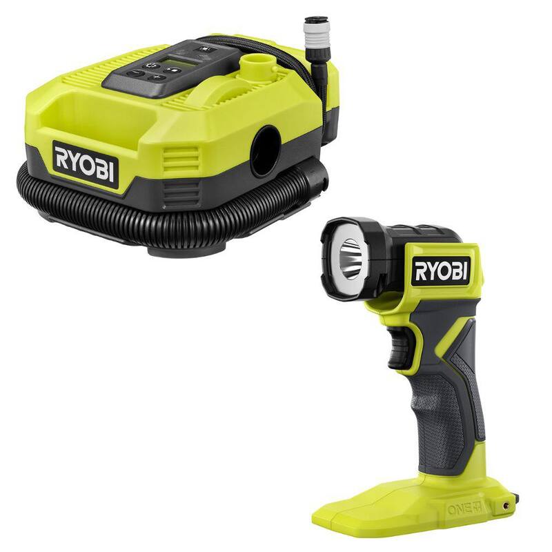 RYOBI ONE+ 18V Cordless Dual Function Inflator/Deflator with Cordless LED Light (Tools Only) - PCL031B-PCL660B