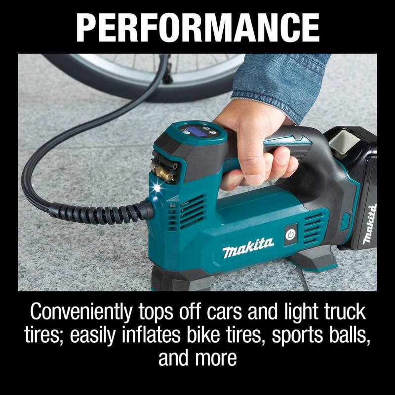 Makita 18V LXT Lithium-Ion Cordless Electric Portable Inflator Kit (1.5Ah) - DMP180SYX