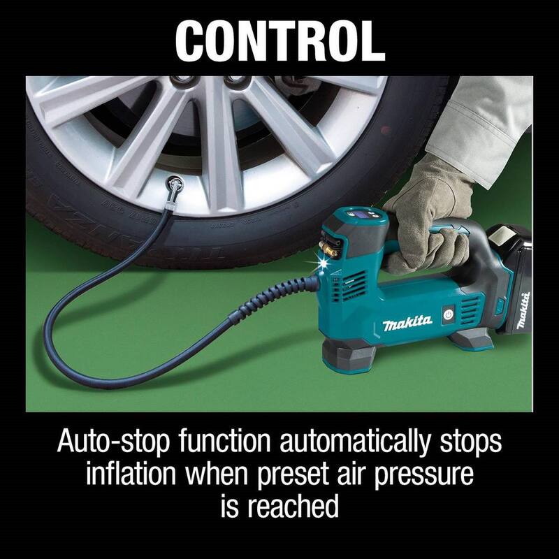 Makita 18V LXT Lithium-Ion Cordless Electric Portable Inflator Kit (1.5Ah) - DMP180SYX