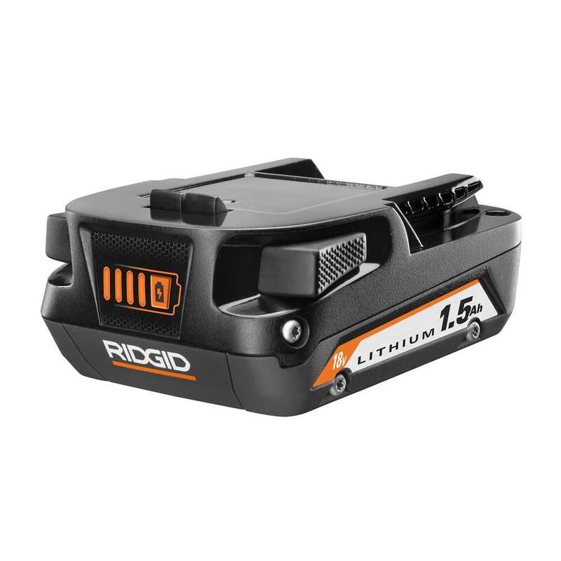 RIDGID 18V Cordless High Pressure Portable Inflator with 18V Lithium-Ion 1.5 Ah Battery - R87044-AC870015N