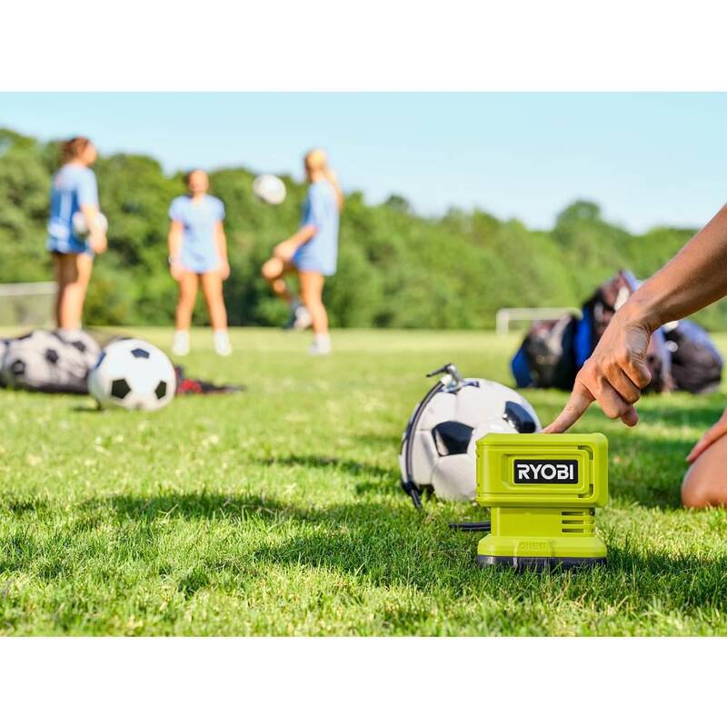 RYOBI ONE+ 18V Cordless High Pressure Inflator with ONE+ 18V Lithium-Ion 4.0 Ah Battery (2-Pack) - PCL001B-PBP2005