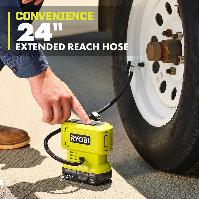 RYOBI ONE+ 18V Cordless High Pressure Inflator with ONE+ 18V Lithium-Ion 4.0 Ah Battery (2-Pack) - PCL001B-PBP2005