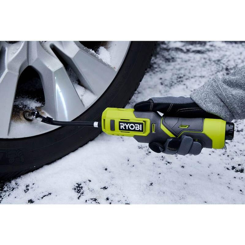 RYOBI USB Lithium High Pressure Inflator Kit with 2.0Ah USB Lithium Battery - FVIF51K-FVB02